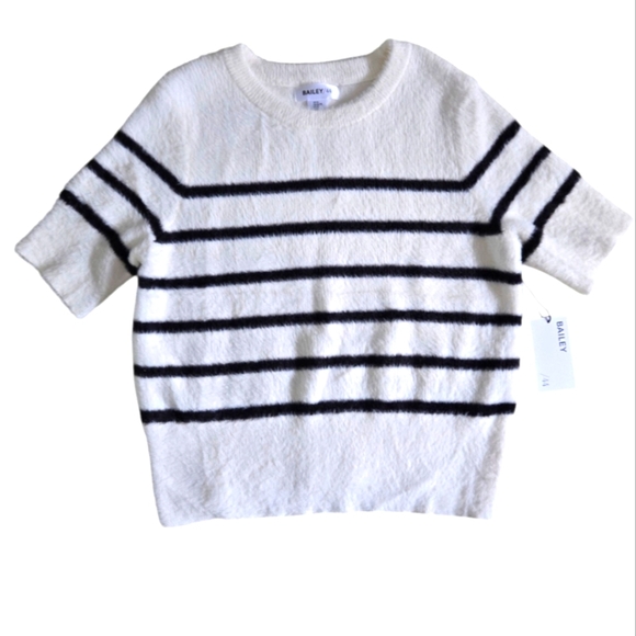 Bailey 44 White Sweater With Stripes Size XL - Picture 1 of 4
